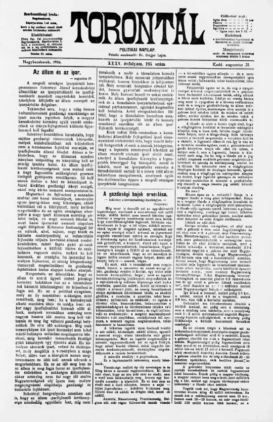 Torontál, 35. évf. 1906. augusztus 28. 195. sz.