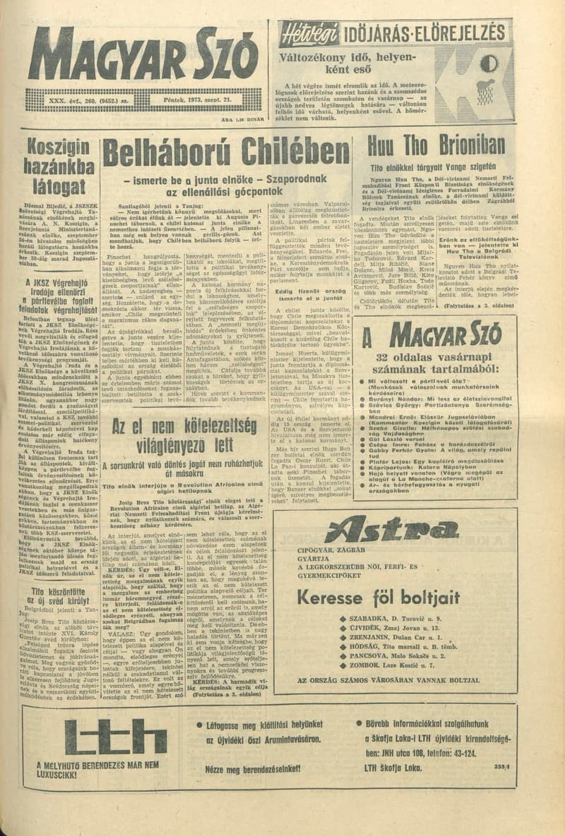 Magyar Szó, 30. évf. 1973. szeptember 21. 260. sz. 1–14. oldal