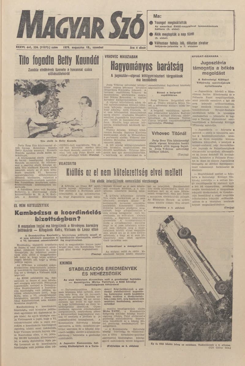 Magyar Szó, 36. évf. 1979. augusztus 18. 226. sz. 1–16. oldal