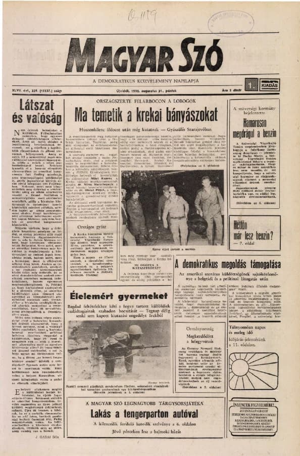 Magyar Szó, 47. évf. 1990. augusztus 31. 239. sz. 1–16. oldal