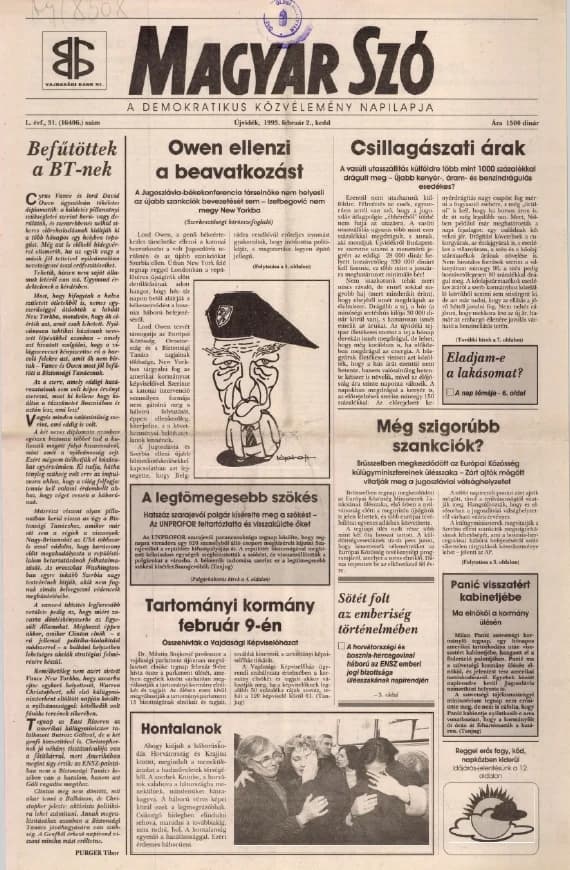 Magyar Szó, 50. évf. 1993. február 2. 31. sz. 1–16. oldal