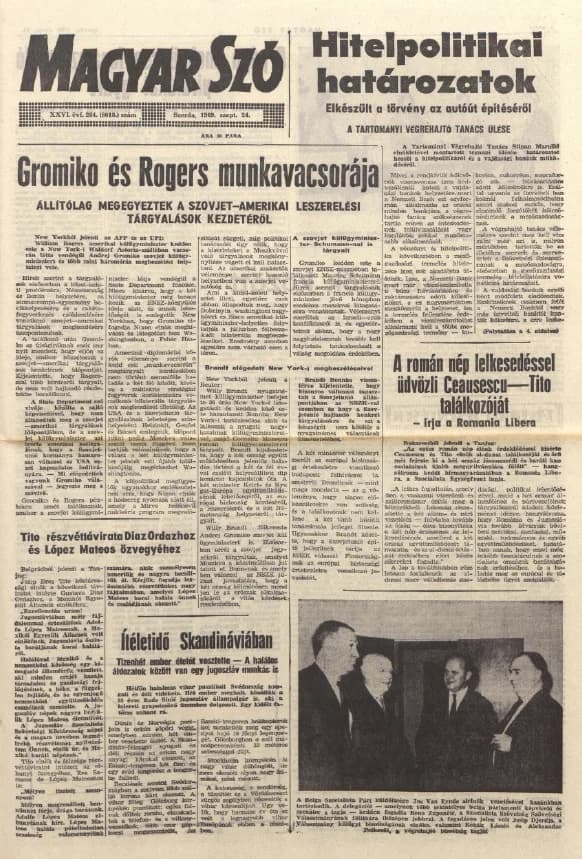 Magyar Szó, 26. évf. 1969. szeptember 24. 264. sz. 1–14. oldal