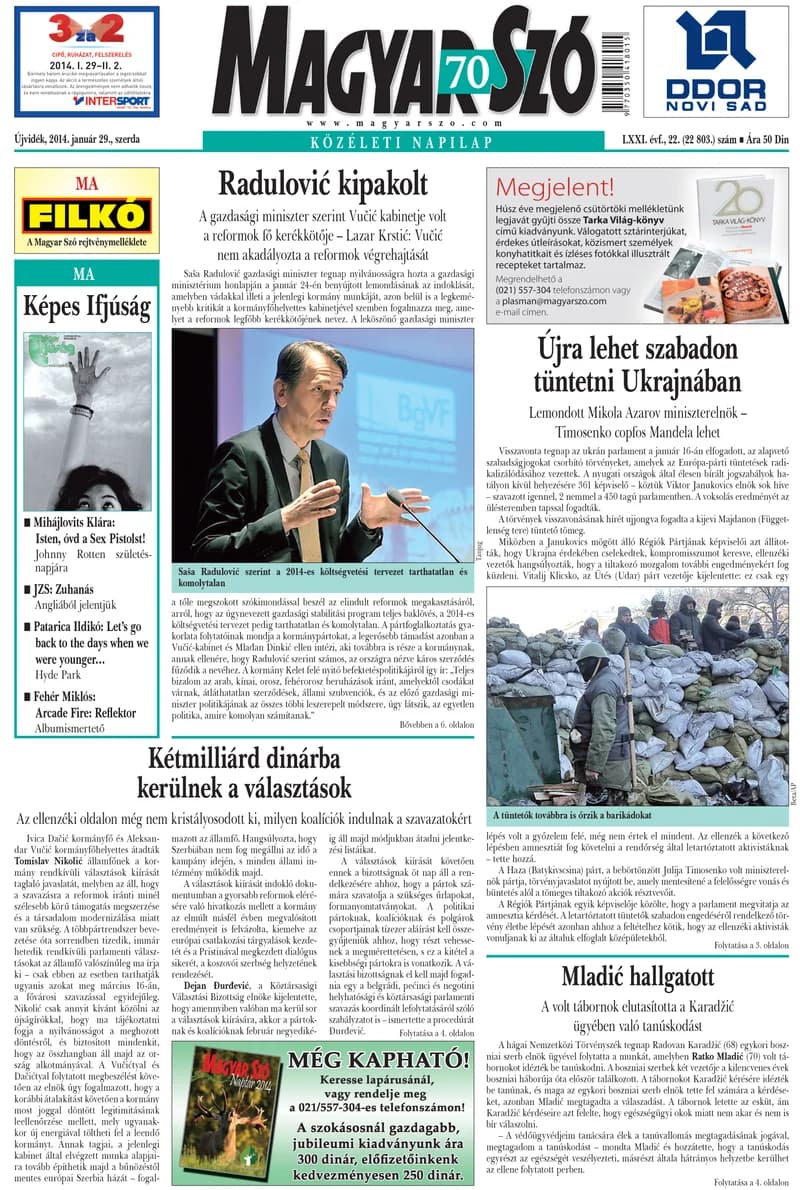 Magyar Szó, 71. évf. 2014. január 29. 22. sz. 1–20. oldal