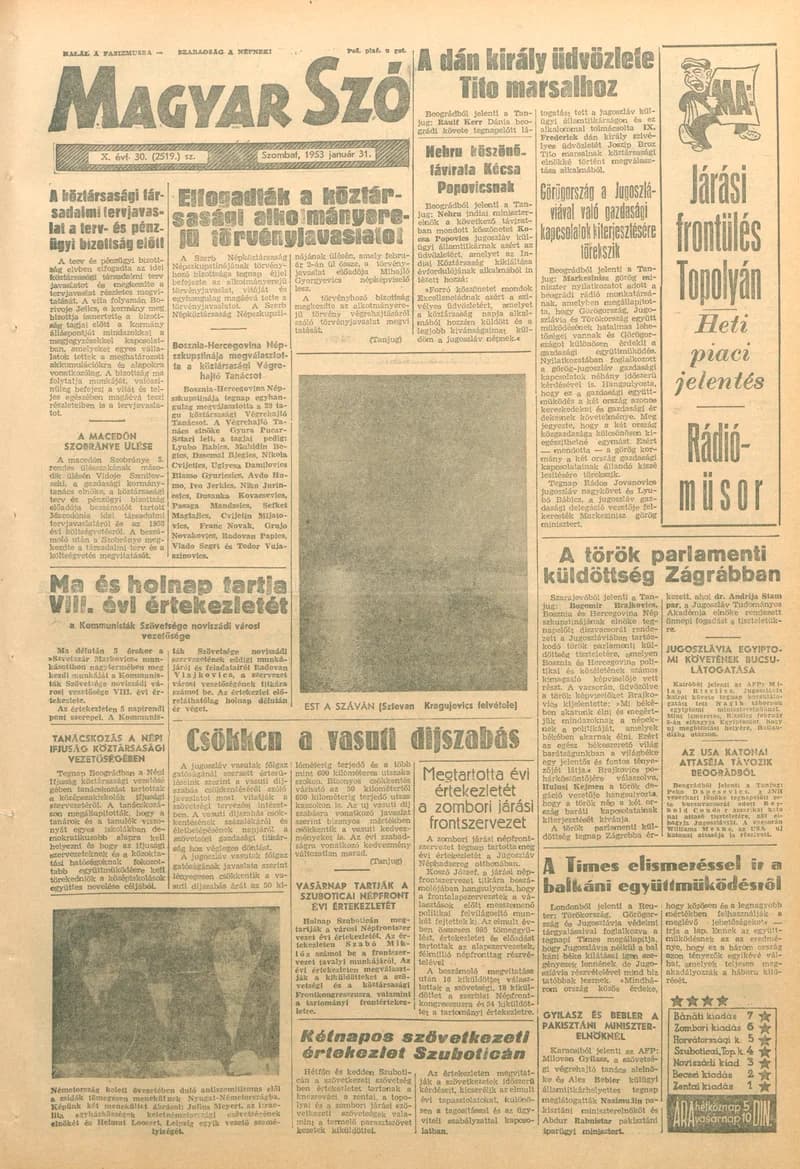 Magyar Szó, 10. évf. 1953. január 31. 30. sz.
