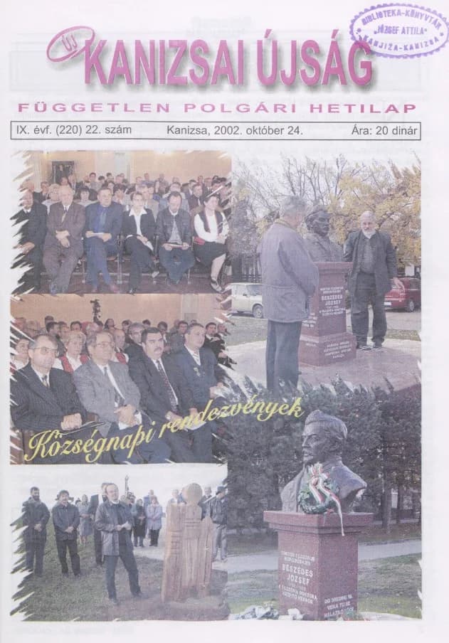 Új Kanizsai Újság, 9. évf. 2002. október 24. 22. sz.