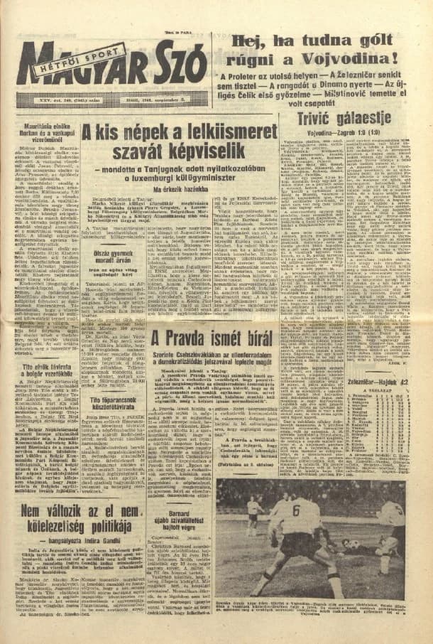 Magyar Szó, 25. évf. 1968. szeptember 9. 249. sz. 1–14. oldal