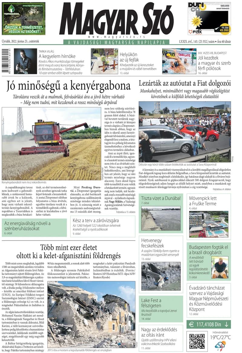 Magyar Szó, 79. évf. 2022. június 23. 143. sz. 1–20. oldal