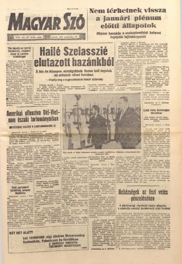 Magyar Szó, 25. évf. 1968. szeptember 27. 267. sz. 1–10. oldal