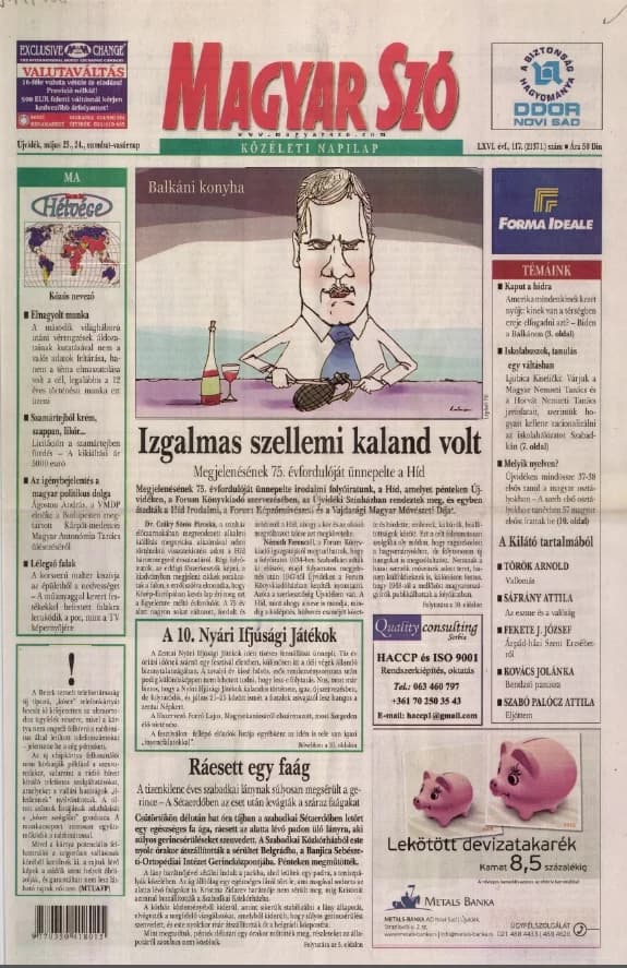 Magyar Szó, 66. évf. 2009. május 23. – 24. 117. sz. 1–48. oldal