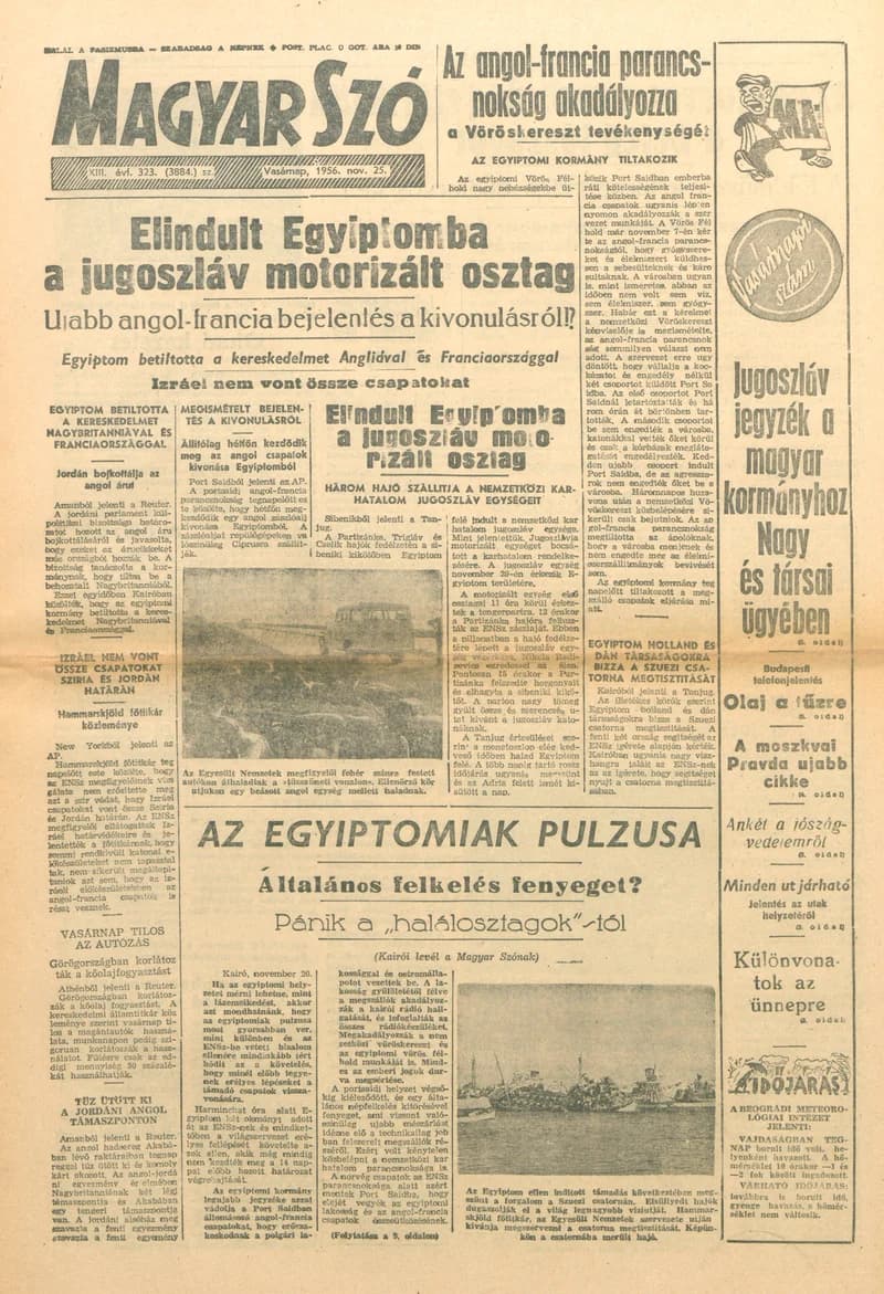 Magyar Szó, 13. évf. 1956. november 26. 324. sz. 1–10. oldal