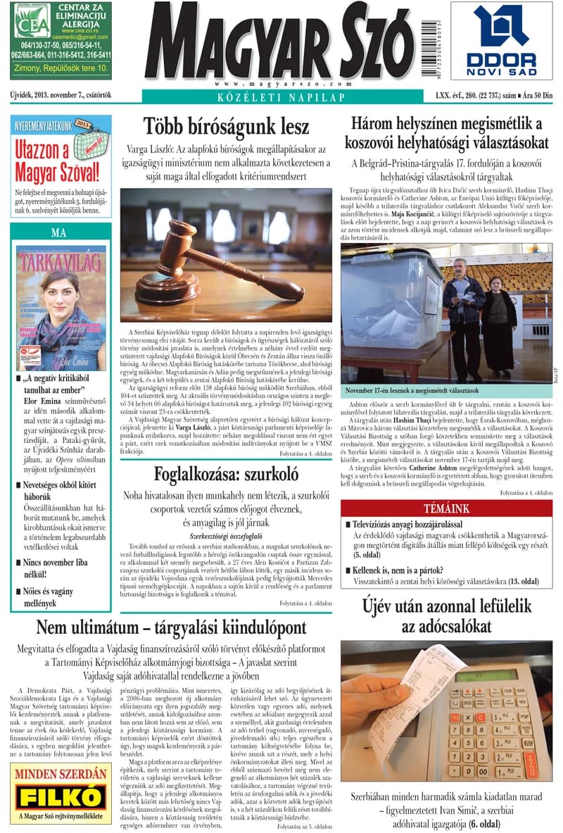 Magyar Szó, 70. évf. 2013. november 7. 260. sz. 1–20. oldal