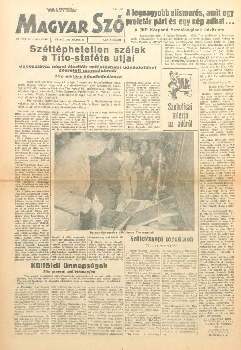 Magyar Szó, 9. évf. 1952. május 26. 125. sz. 1–4. oldal