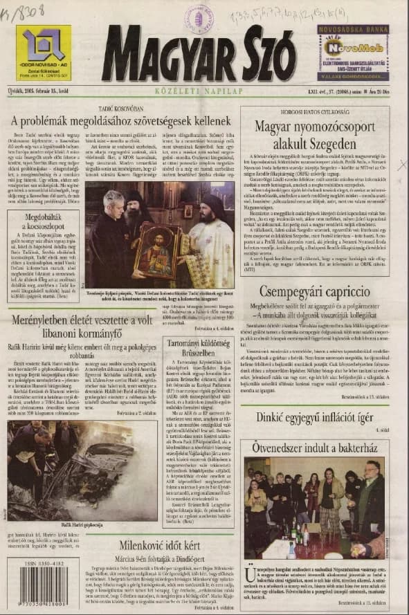 Magyar Szó, 62. évf. 2005. február 15. 37. sz. 1–20. oldal
