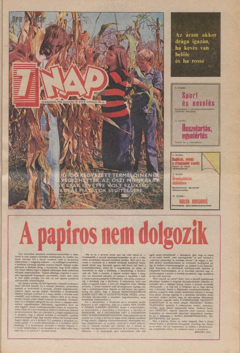 7 Nap, 31. évf. 1976. november 19. 46. sz. 1–24. oldal