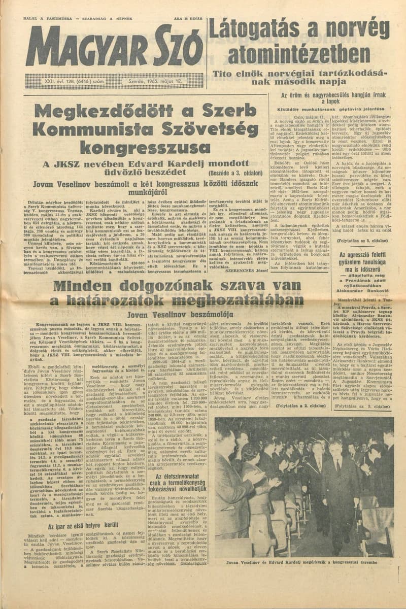 Magyar Szó, 22. évf. 1965. május 12. 128. sz. 1–16. oldal