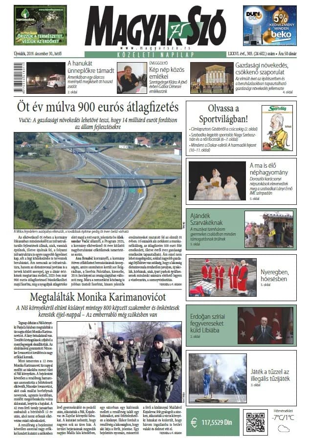 Magyar Szó, 76. évf. 2019. december 30. 303. sz. 1–12. oldal