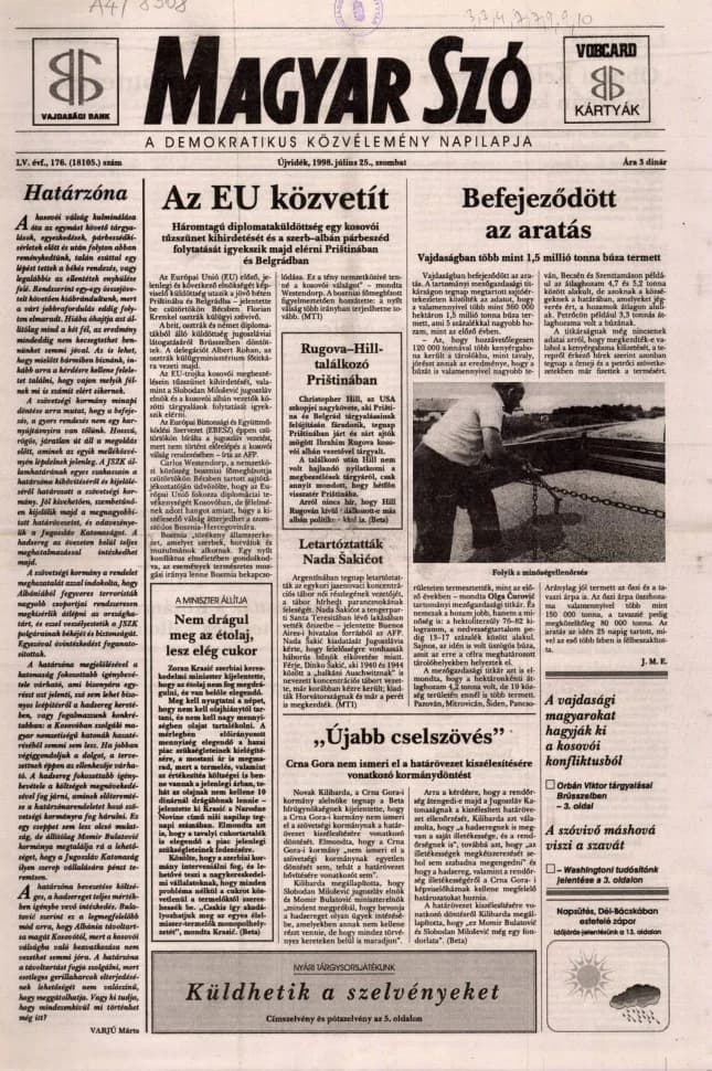 Magyar Szó, 55. évf. 1998. július 25. 176. sz. 1–16. oldal
