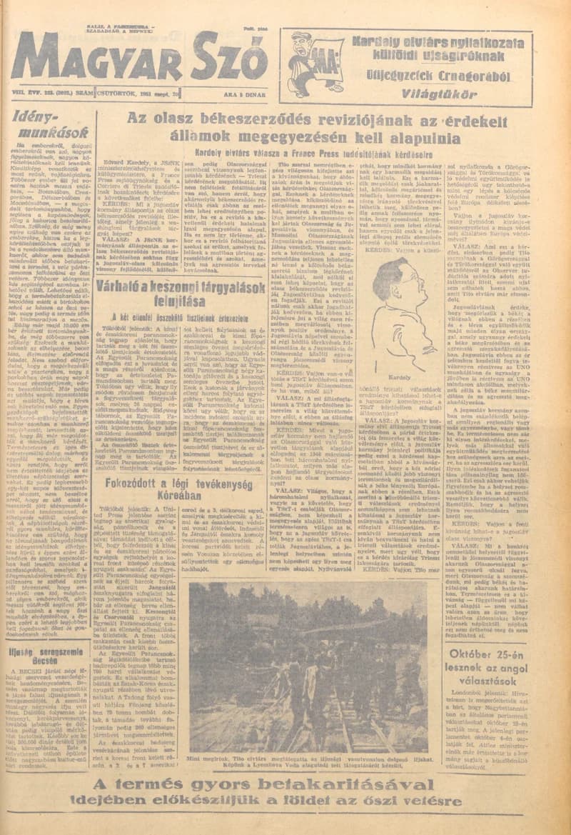 Magyar Szó, 8. évf. 1951. szeptember 20. 223. sz. 1–6. oldal