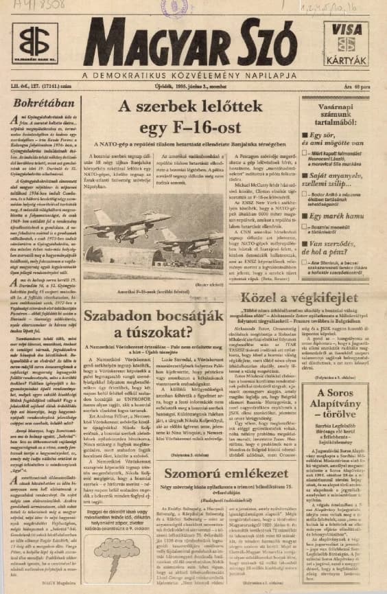 Magyar Szó, 52. évf. 1995. június 3. 127. sz. 1–16. oldal