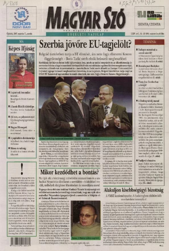Magyar Szó, 64. évf. 2007. március 7. 55. sz. 1–20. oldal
