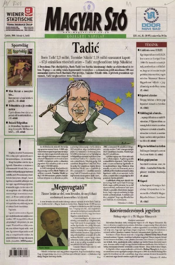 Magyar Szó, 65. évf. 2008. február 4. 26. sz. 1–12. oldal