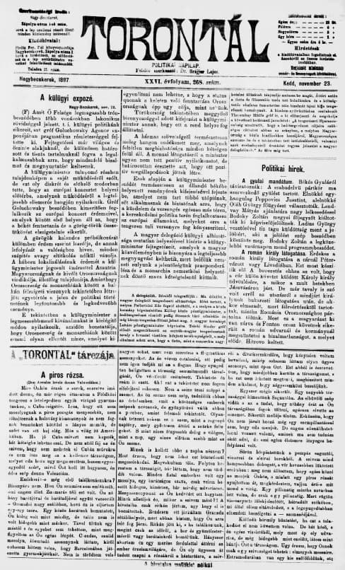 Torontál, 26. évf. 1897. november 23. 268. sz.