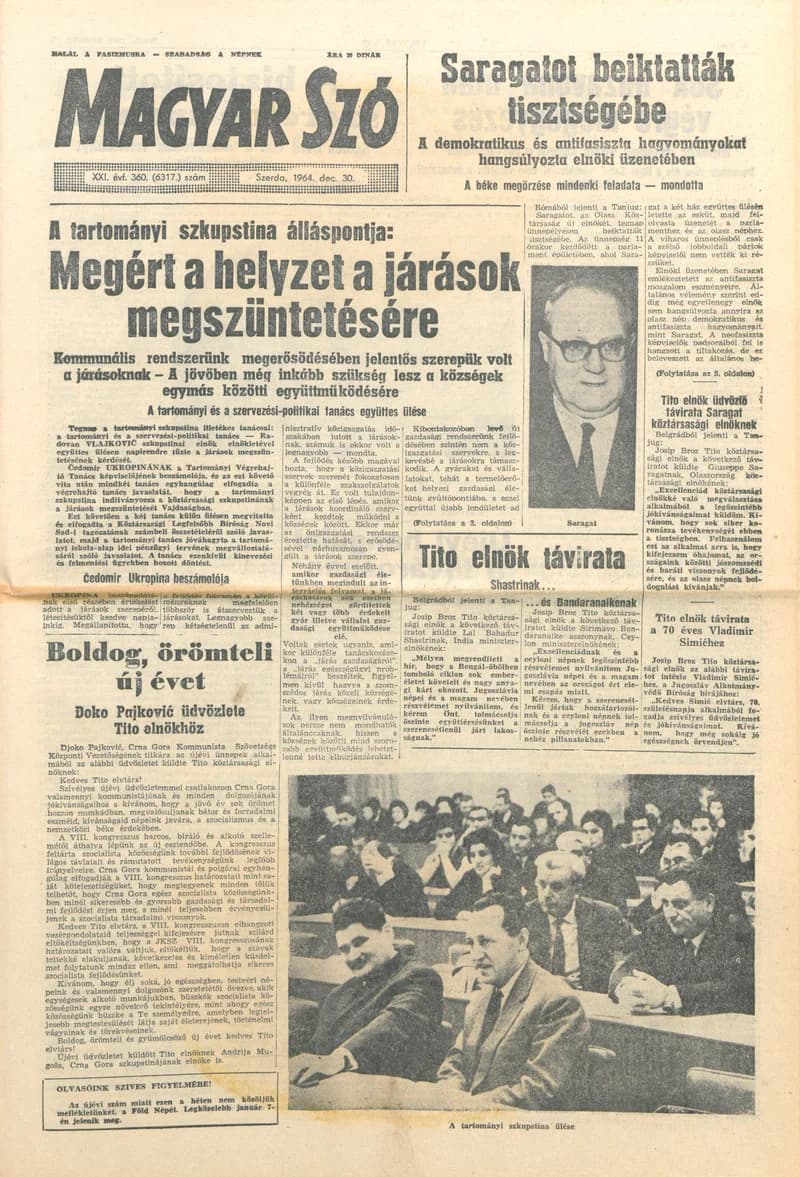 Magyar Szó, 21. évf. 1964. december 30. 360. sz. 1–16. oldal