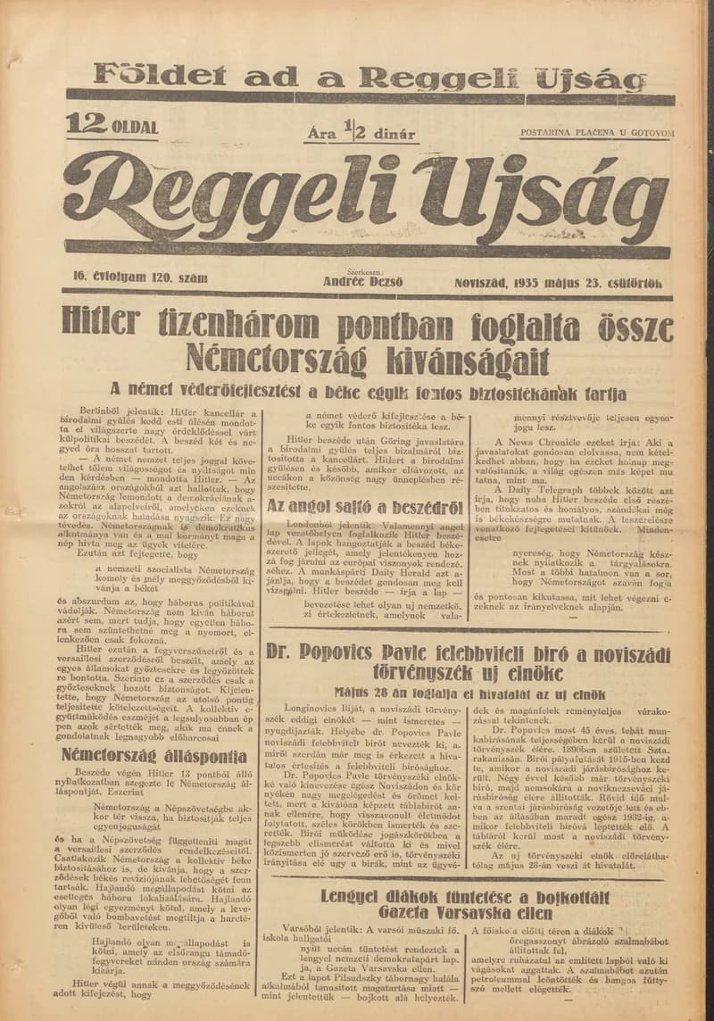 Reggeli Újság, 16. évf. 1935. május 23. 120. sz.
