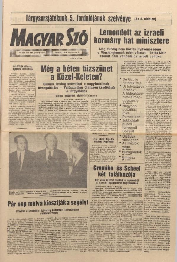 Magyar Szó, 27. évf. 1970. augusztus 5. 213. sz. 1–14. oldal