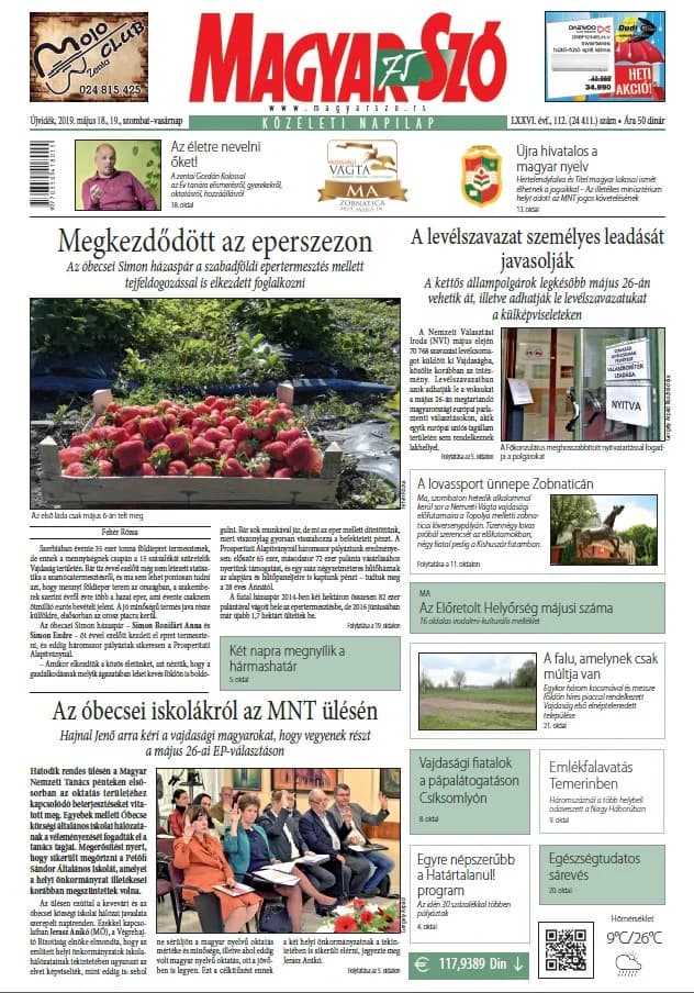 Magyar Szó, 76. évf. 2019. május 18. – 19. 112. sz. 1–44. oldal