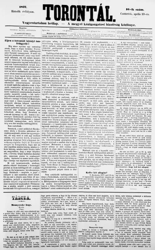 Torontál, 6. évf. 1877. április 19. 16. sz.