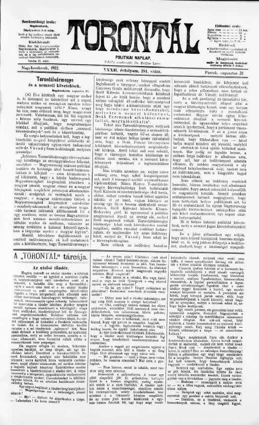Torontál, 32. évf. 1903. augusztus 28. 194. sz.