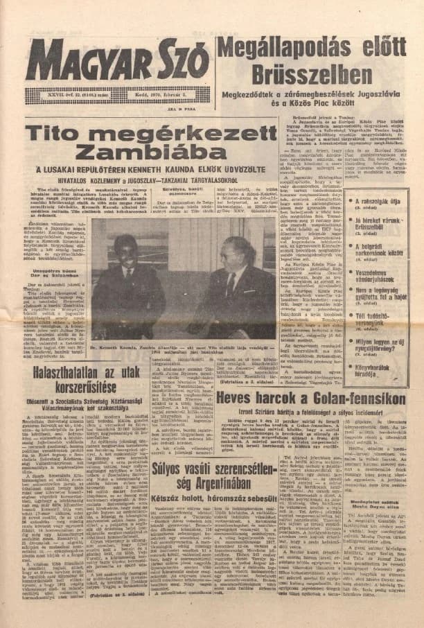 Magyar Szó, 27. évf. 1970. február 3. 32. sz. 1–16. oldal