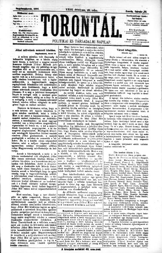 Torontál, 23. évf. 1894. február 28. 48. sz.