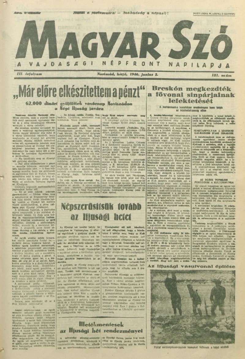 Magyar Szó, 3. évf. 1946. június 3. 131. sz. 1–6. oldal