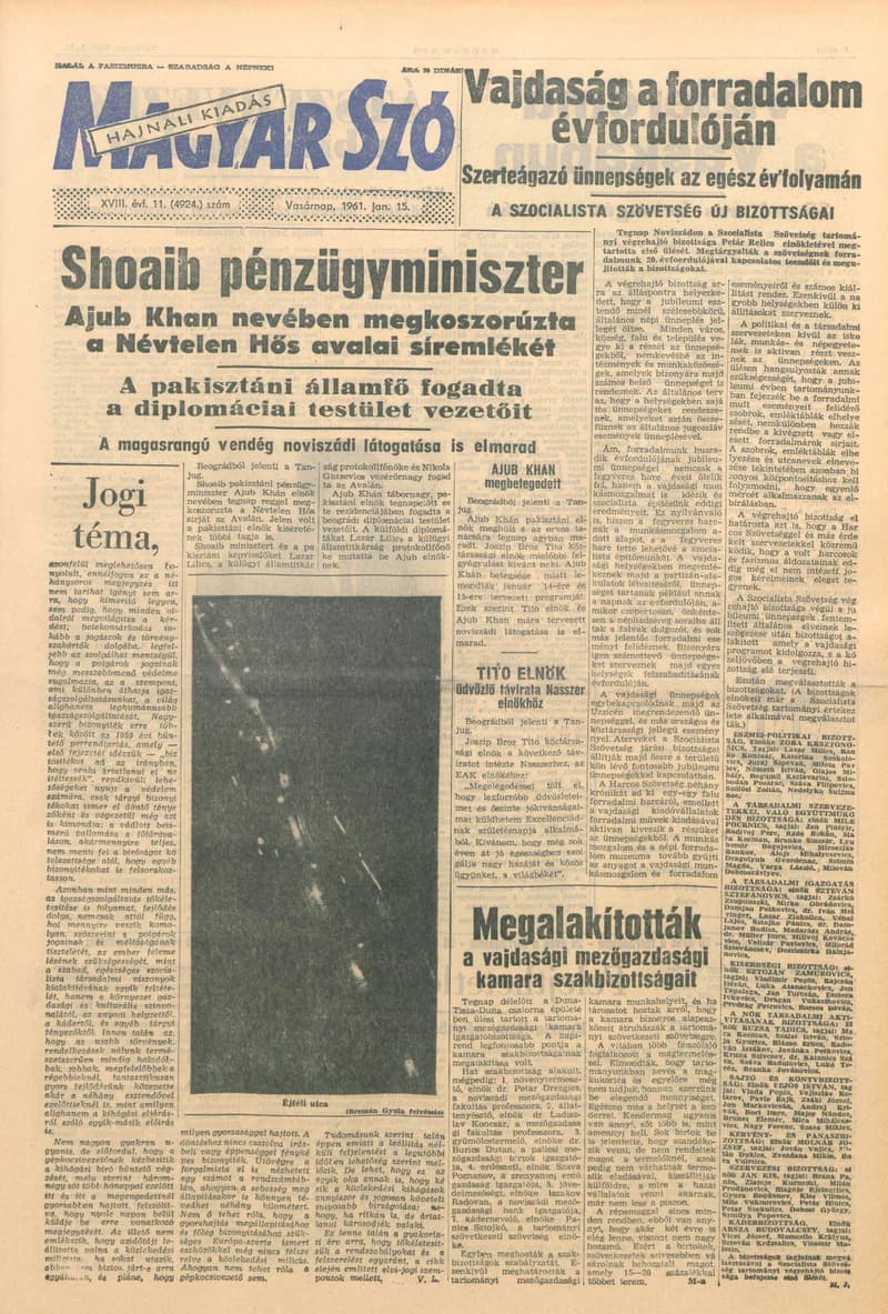 Magyar Szó, 18. évf. 1961. január 15. 11. sz. 1–24. oldal