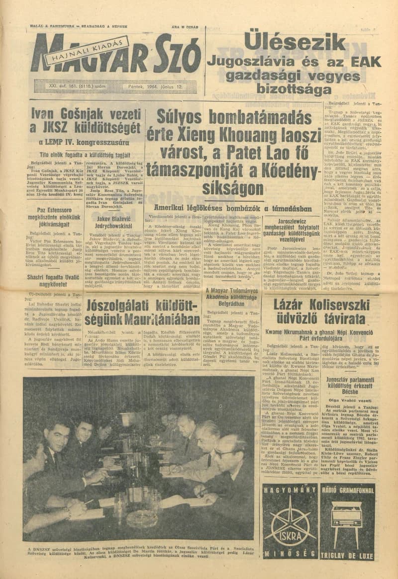 Magyar Szó, 21. évf. 1964. június 12. 161. sz. 1–14. oldal