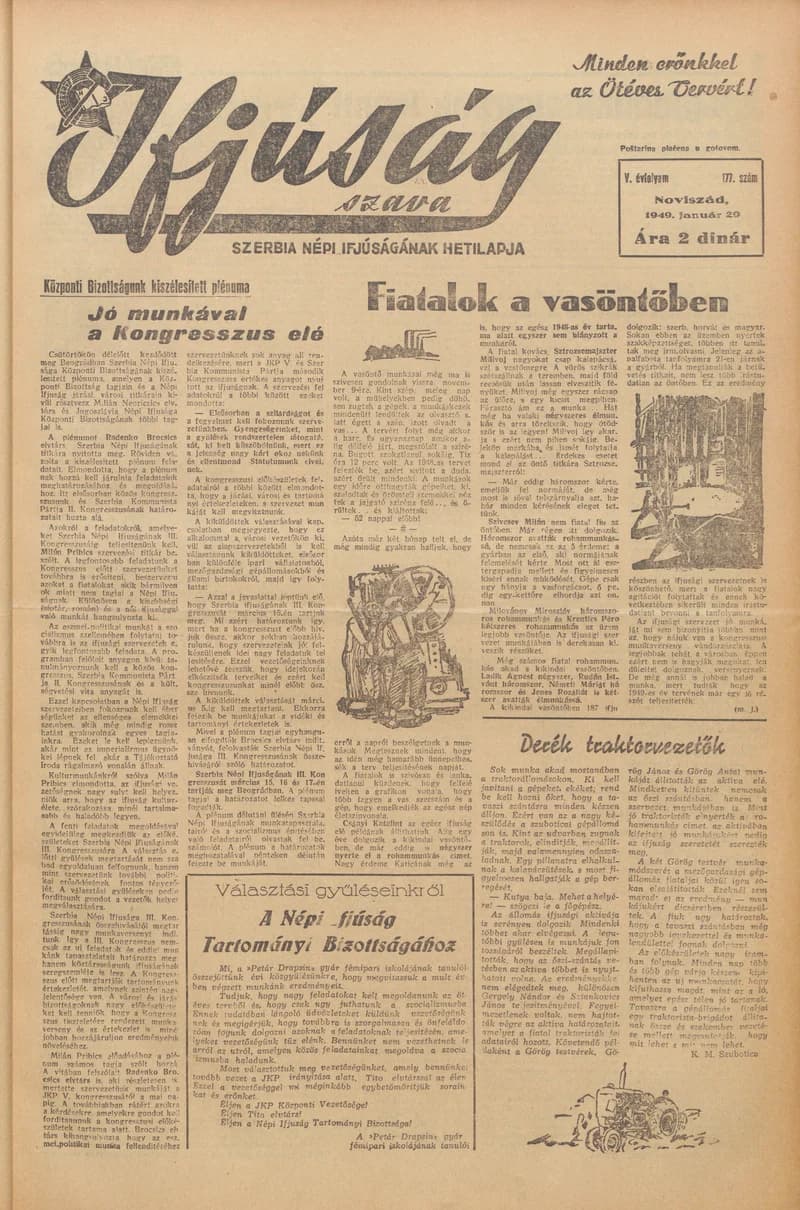 Ifjúság Szava, 5. évf. 1949. január 29. 177. sz.