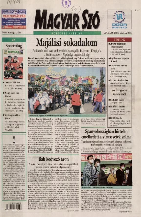 Magyar Szó, 66. évf. 2009. május 4. 100. sz. 1–16. oldal