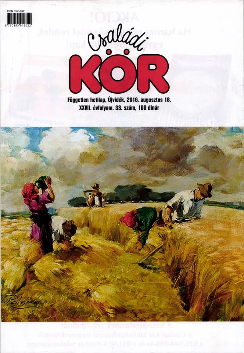 Családi Kör, 27. évf. 2016. augusztus 18. 33. sz.