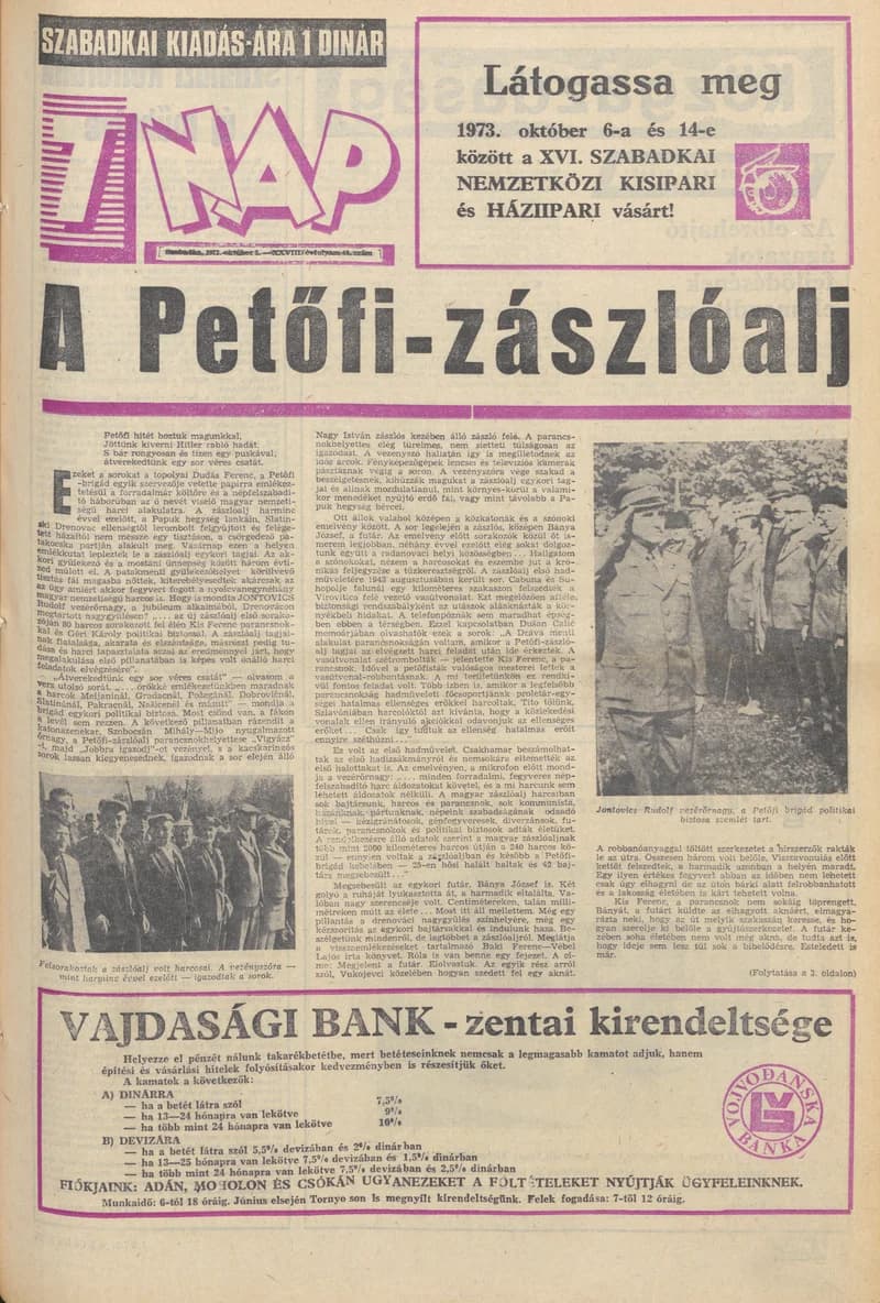 7 Nap, 28. évf. 1973. október 5. 40. sz. 1–32. oldal