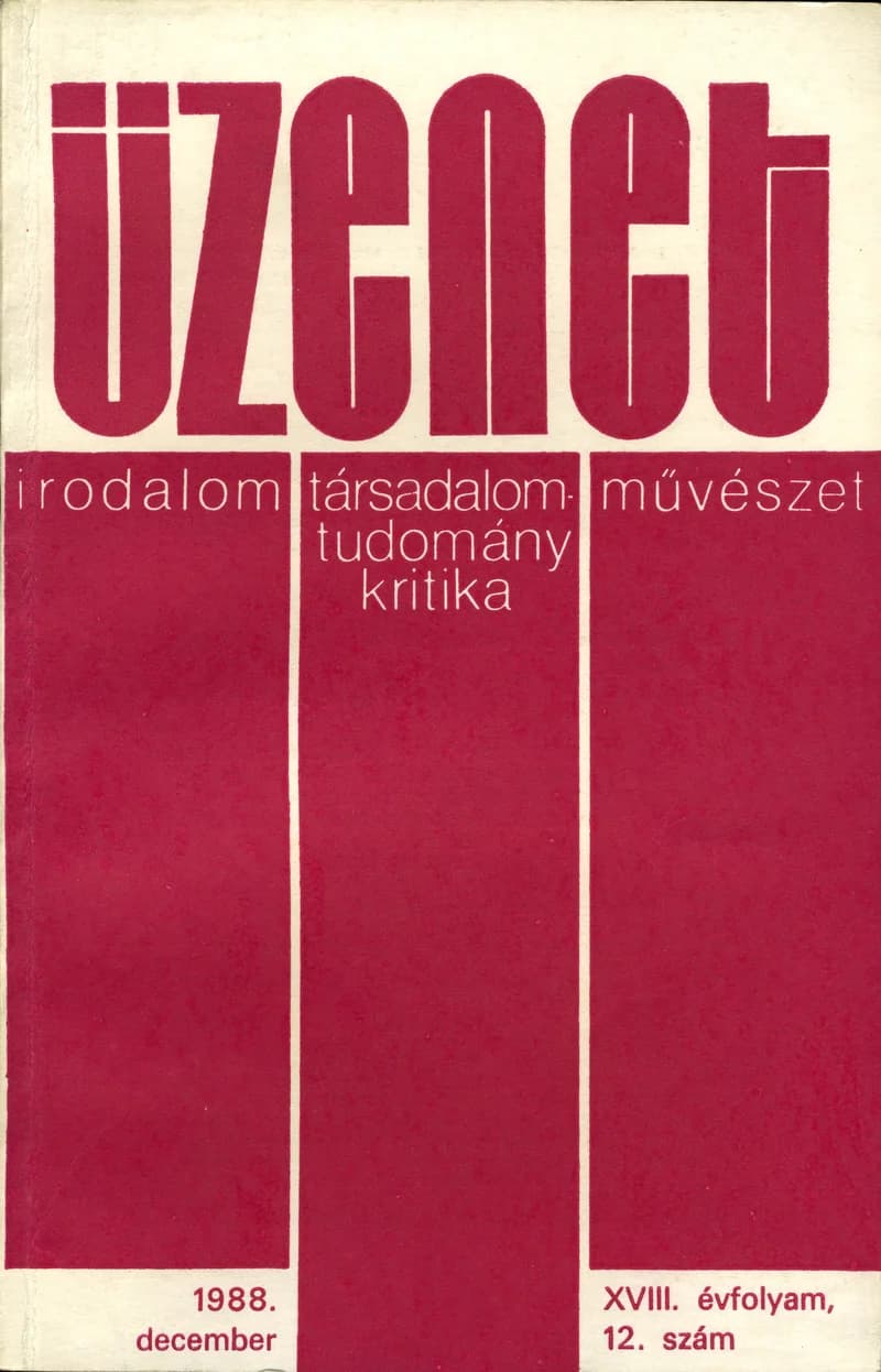 Üzenet, 18. évf. 1988. december. 12. sz. 843–920. oldal