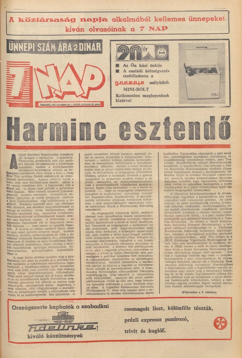 7 Nap, 28. évf. 1973. november 30. 48. sz. 1–40. oldal