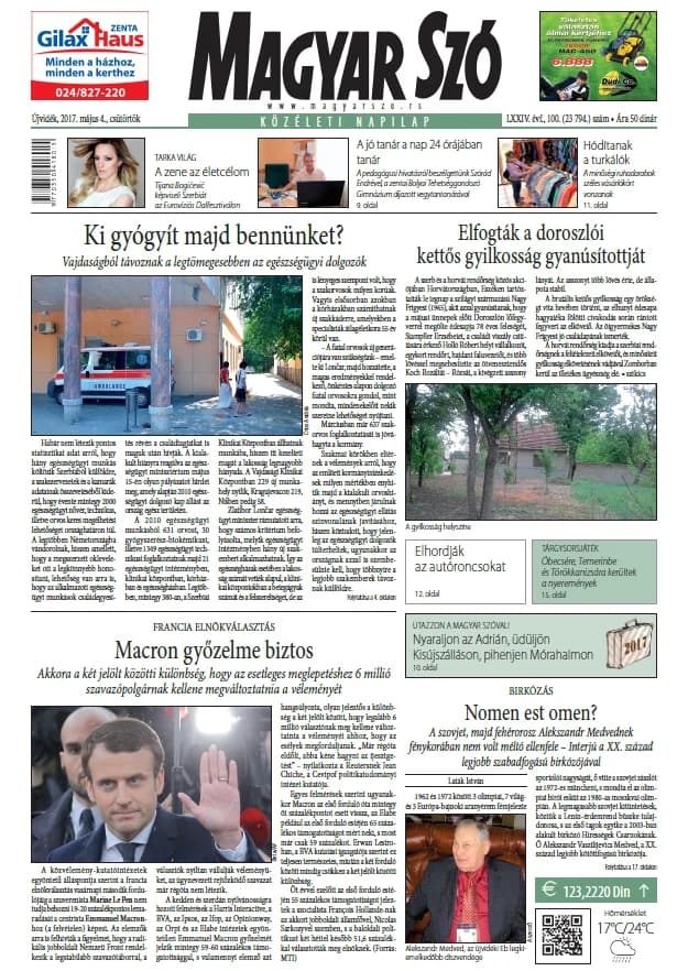 Magyar Szó, 74. évf. 2017. május 4. 100. sz. 1–20. oldal