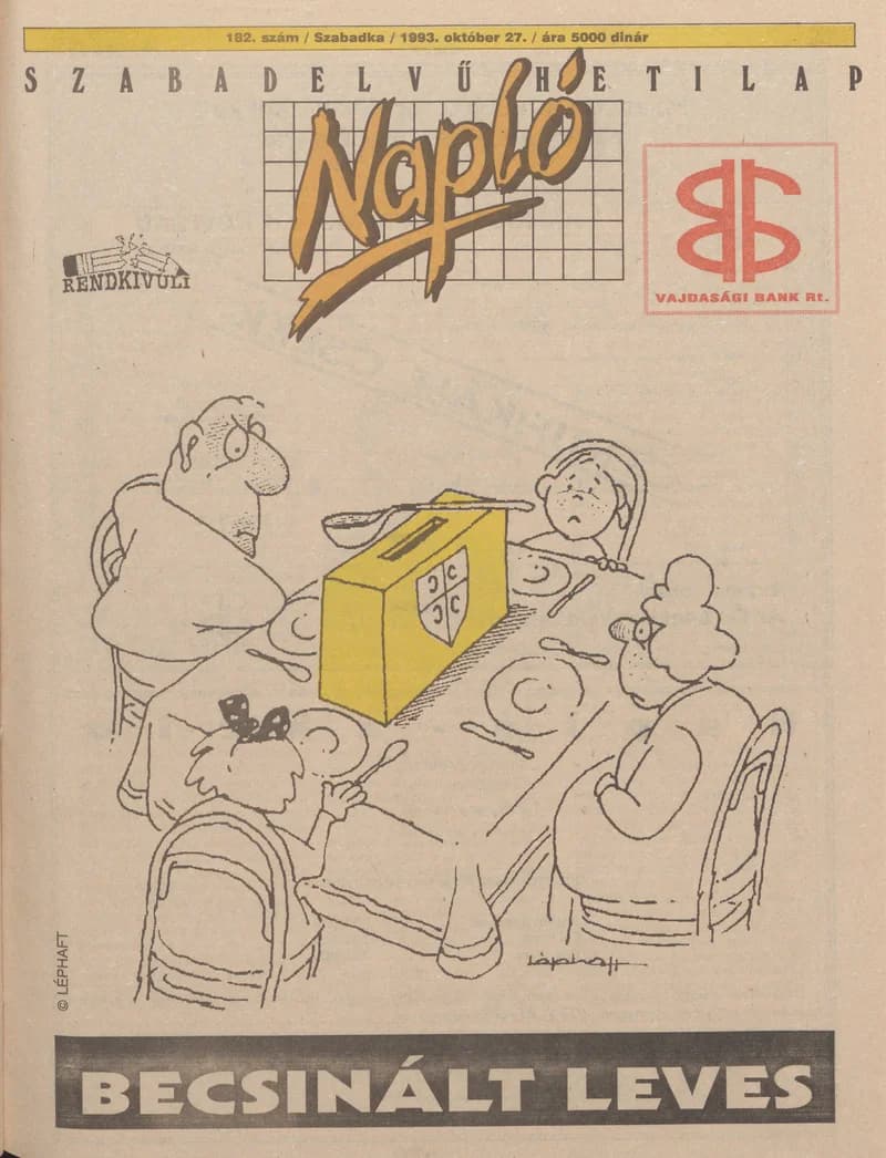 Napló - Szabadelvű hetilap, 4. évf. 1993. október 27. 182. sz.