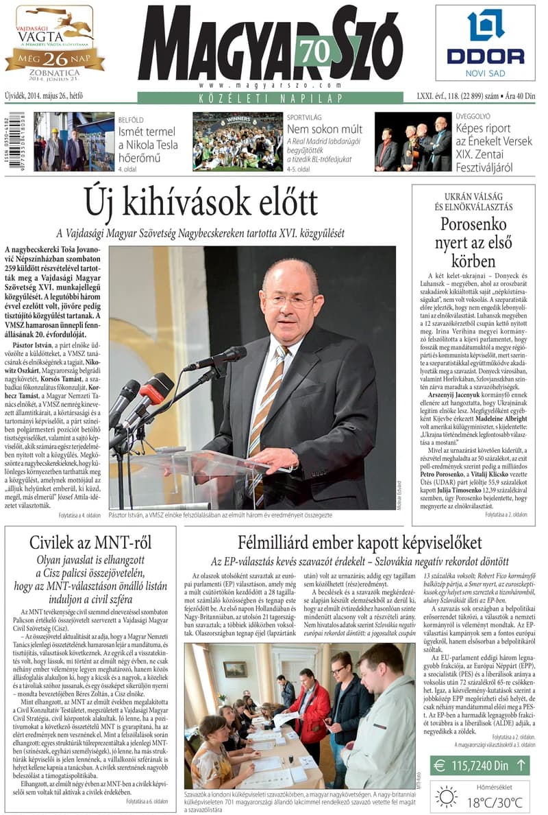Magyar Szó, 71. évf. 2014. május 26. 118. sz. 1–16. oldal