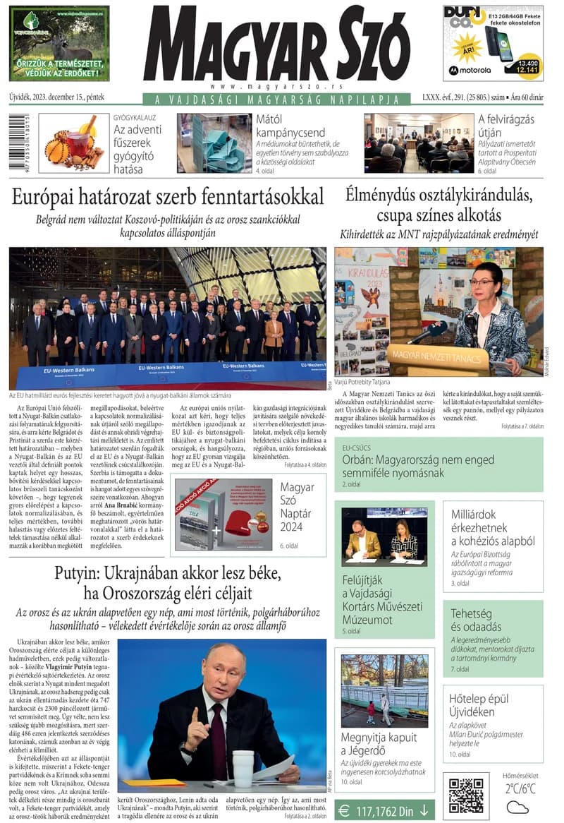 Magyar Szó, 80. évf. 2023. december 15. 291. sz. 1–16. oldal