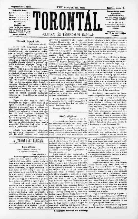Torontál, 24. évf. 1895. május 18. 115. sz.