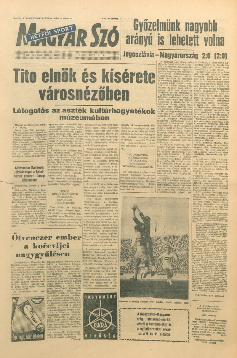 Magyar Szó, 20. évf. 1963. október 7. 276. sz. 1–16. oldal