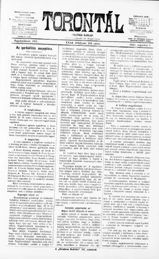 Torontál, 31. évf. 1902. augusztus 11. 183. sz.